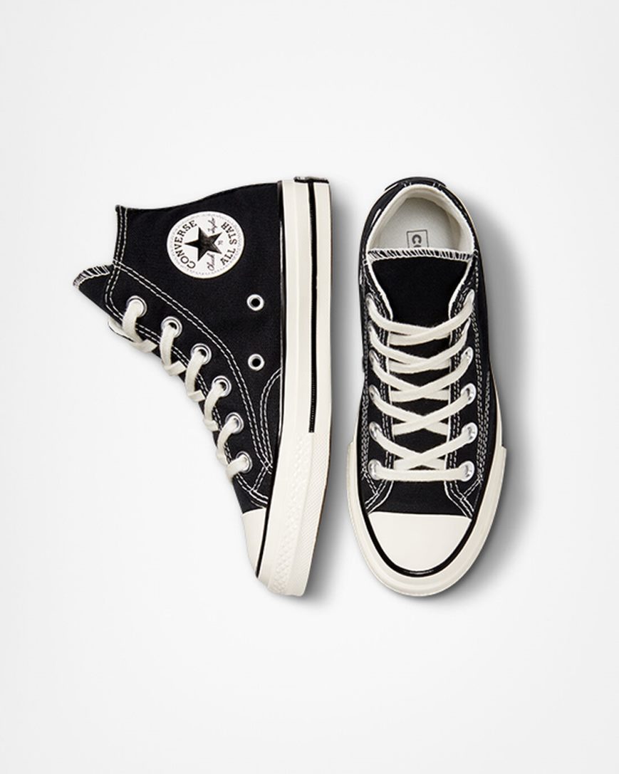 Dívčí Boty Vysoké Converse Chuck 70 Vintage Platene Černé | CZ CTYU43